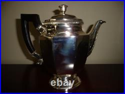 Antique French CHRISTOFLE 4-Piece Silver Plate Art Deco Coffee & Tea Set WithBoxes