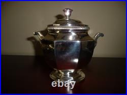 Antique French CHRISTOFLE 4-Piece Silver Plate Art Deco Coffee & Tea Set WithBoxes