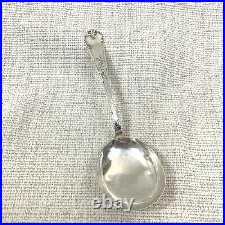 Antique French Dessert Serving Spoon Silver Plated Marly Rocaille Louis XIV