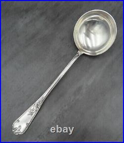 Antique French Large Soup Ladle Serving Cutlery Silver Plate Marly Louis XIV