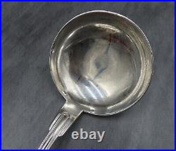 Antique French Large Soup Ladle Serving Spoon Silver Plate Chinon Fiddle Thread