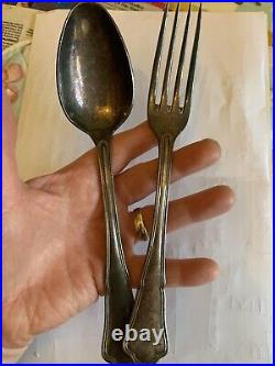 Antique French Silver Cutlery 2 Pieces a fork and spoon requires cleaning 178g