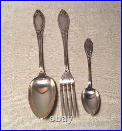Antique French Silver Plate Art Nouveau 18 Piece Flatware Set C&L