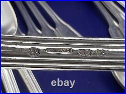 Antique French Silver Plate Service For 6, 39 Pieces Including Serving
