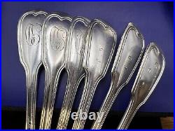 Antique French Silver Plate Service For 6, 39 Pieces Including Serving
