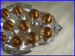 Antique French Silverplate Liquor Goblets & Tray, 13 Pieces, Early XX Century