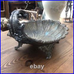 Antique German WMF Silver Plate Art Nouveau Scallop Shell Dish Fruit Bowl