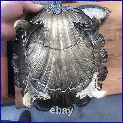 Antique German WMF Silver Plate Art Nouveau Scallop Shell Dish Fruit Bowl