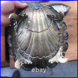 Antique German WMF Silver Plate Art Nouveau Scallop Shell Dish Fruit Bowl