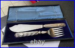 Antique HA EA FA Fish Servers Cutlery Set Silver Plated White Star Line Titanic
