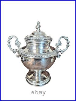 Antique Hallmarked Silver Plate SLiverplate 3 Piece Teapot Tea Set Fleur de lis