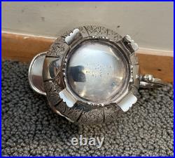 Antique Hand Chased Silver Plate Four Piece Tea Set