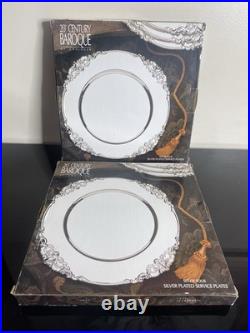 Antique-Inspired Godinger Silver Plated Baroque Charger Plate 12 set lot 8