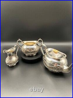 Antique J. D & S James Deakin & Sons Silver EPNS Regency Coffee Tea Set 3 Piece