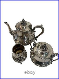 Antique James Dixon & Sons England EPBM 3-Piece Silver-Plate Tea Set Marked