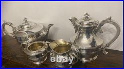 Antique James Dixon & Sons Of Sheffield Silver Plated 4 Piece Tea Set. VGC