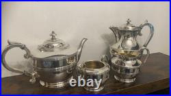Antique James Dixon & Sons Of Sheffield Silver Plated 4 Piece Tea Set. VGC