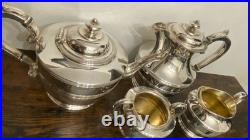 Antique James Dixon & Sons Of Sheffield Silver Plated 4 Piece Tea Set. VGC