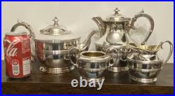 Antique James Dixon & Sons Of Sheffield Silver Plated 4 Piece Tea Set. VGC