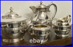 Antique James Dixon & Sons Of Sheffield Silver Plated 4 Piece Tea Set. VGC