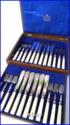 Antique Mappin&Webb Cutlery Set Silver Plated 24 Pieces 1900-1910's Dinner Gift