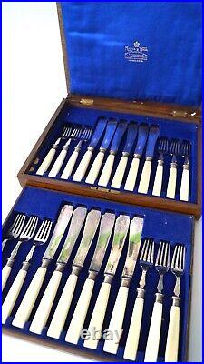 Antique Mappin&Webb Cutlery Set Silver Plated 24 Pieces 1900-1910's Restaurant