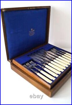 Antique Mappin&Webb Cutlery Set Silver Plated 24 Pieces 1900-1910's Restaurant