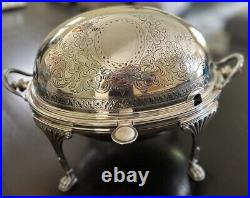 Antique Mappin & Webb Silver Plate Three Piece Serving Warmer