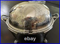 Antique Mappin & Webb Silver Plate Three Piece Serving Warmer