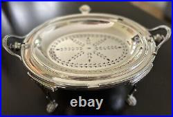 Antique Mappin & Webb Silver Plate Three Piece Serving Warmer