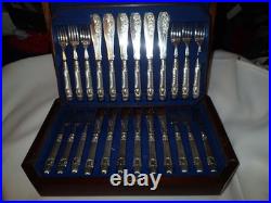 Antique Martin Hall & Co Silver plate Flatware 24 Piece Set with Case