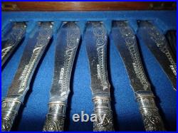 Antique Martin Hall & Co Silver plate Flatware 24 Piece Set with Case