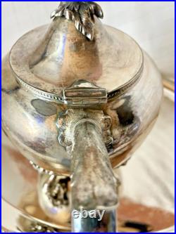 Antique Meriden Britannia 6 Piece Coffee Tea Set Silver Plate Greenman #1866