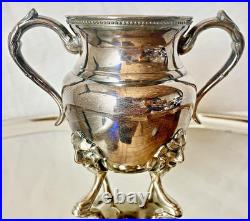 Antique Meriden Britannia 6 Piece Coffee Tea Set Silver Plate Greenman #1866