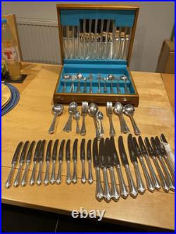 Antique Mutual Hiram Wild Sheffield Steel EPNS Cutlery Set 12 people 91 Pieces
