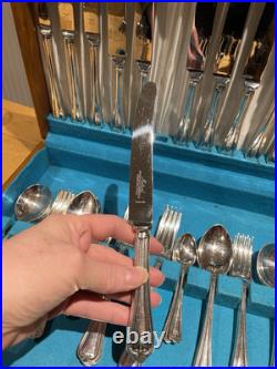 Antique Mutual Hiram Wild Sheffield Steel EPNS Cutlery Set 12 people 91 Pieces