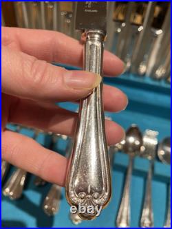 Antique Mutual Hiram Wild Sheffield Steel EPNS Cutlery Set 12 people 91 Pieces