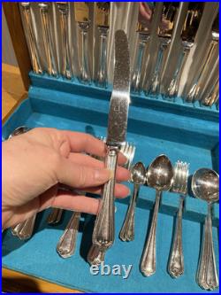 Antique Mutual Hiram Wild Sheffield Steel EPNS Cutlery Set 12 people 91 Pieces