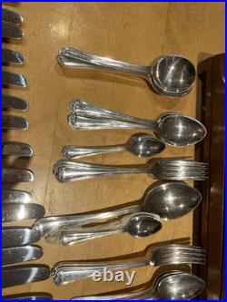 Antique Mutual Hiram Wild Sheffield Steel EPNS Cutlery Set 12 people 91 Pieces