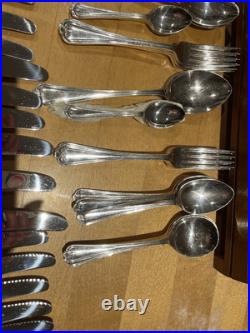 Antique Mutual Hiram Wild Sheffield Steel EPNS Cutlery Set 12 people 91 Pieces