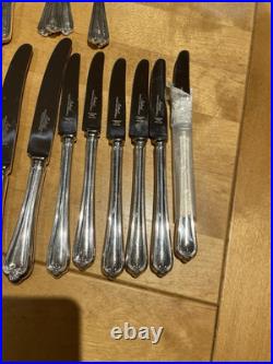 Antique Mutual Hiram Wild Sheffield Steel EPNS Cutlery Set 12 people 91 Pieces