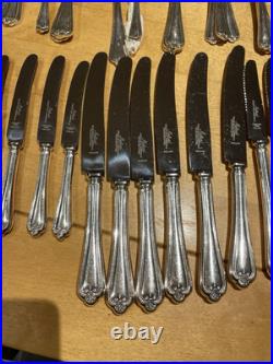 Antique Mutual Hiram Wild Sheffield Steel EPNS Cutlery Set 12 people 91 Pieces