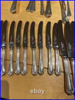 Antique Mutual Hiram Wild Sheffield Steel EPNS Cutlery Set 12 people 91 Pieces