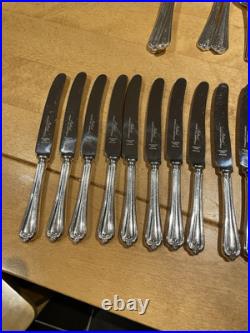 Antique Mutual Hiram Wild Sheffield Steel EPNS Cutlery Set 12 people 91 Pieces
