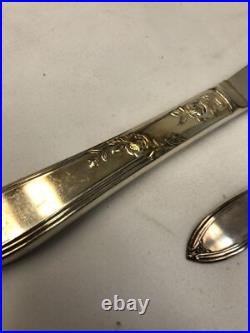 Antique New England Silver Plate 48 Piece Flatware Set in Rosemary Pattern