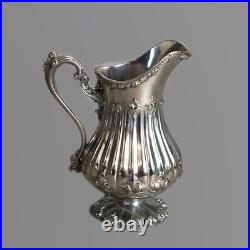 Antique Nine Piece Rogers Smith & Co. Silver Plated Melon Form Tea Set C1890