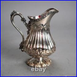 Antique Nine Piece Rogers Smith & Co. Silver Plated Melon Form Tea Set C1890