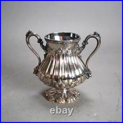Antique Nine Piece Rogers Smith & Co. Silver Plated Melon Form Tea Set C1890