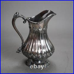 Antique Nine Piece Rogers Smith & Co. Silver Plated Melon Form Tea Set C1890
