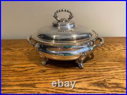 Antique Quality 19thc Martin Hall & Co Silver Plate Lidden Tureen Warmer Server